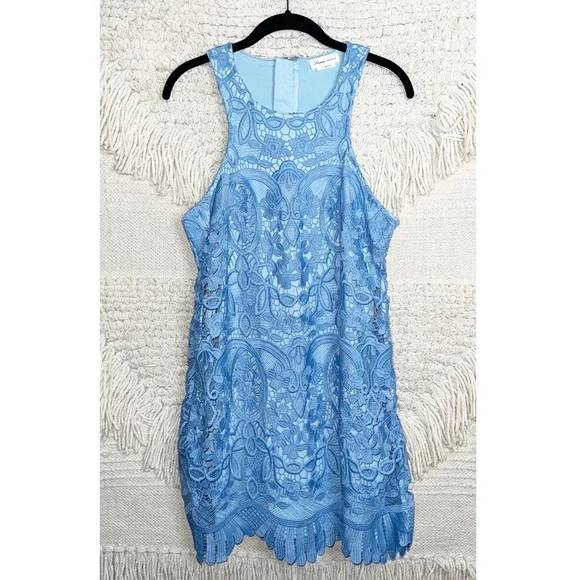 Lovers + Friends | Dresses | Lovers Friends Light Blue Lace Caspian  Sleeveless Shift Dress M | Poshmark